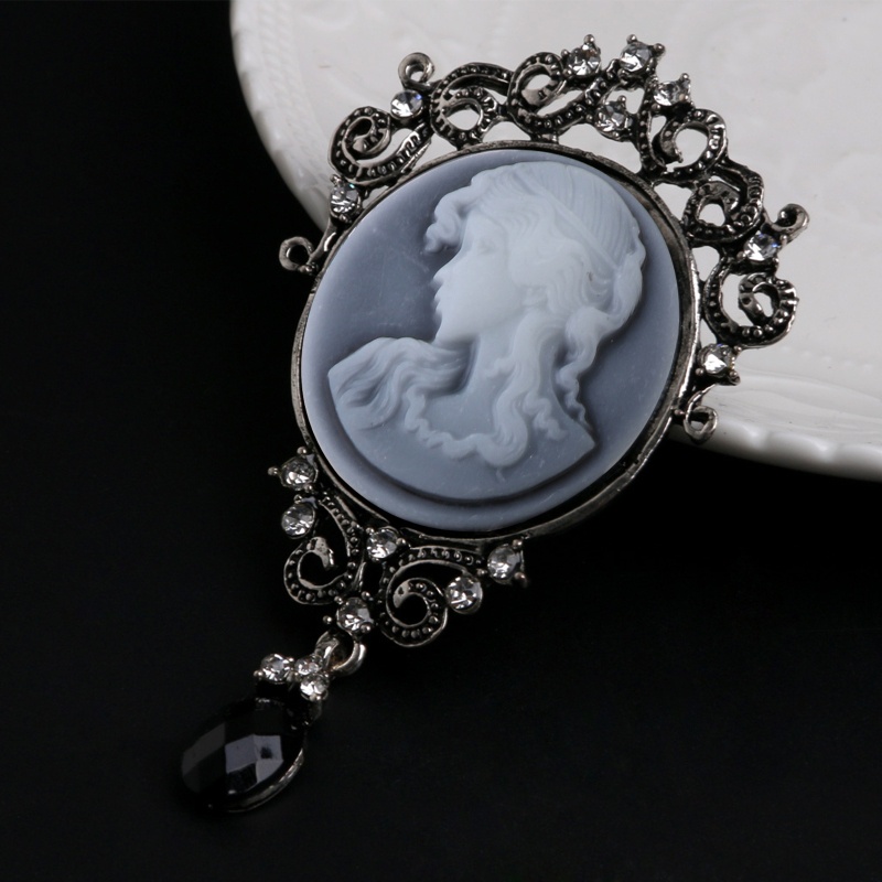 SIY  Elegant Women Lady Jewelry Antique Vintage Victorian Cameo Brooch Pin Pendant