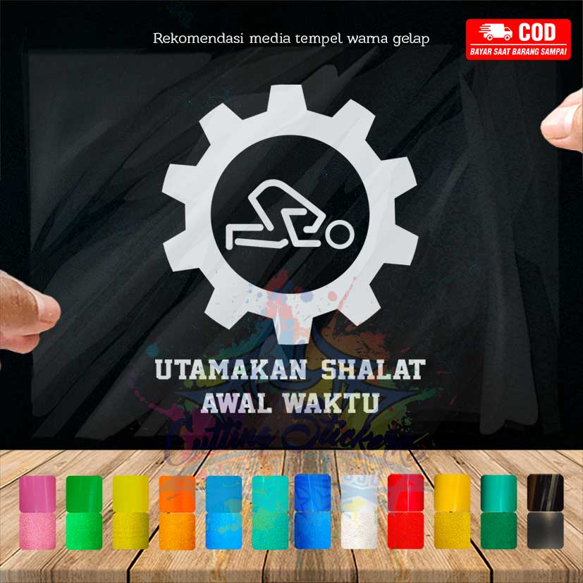 Cutting Stiker Utamakan Shalat Motor Mobil Sticker Dakwah Edmus Timbul Keren Nyala Dasbor Spakbor Visor Body Kaca Helm Laptop Hologram Reflective Tahan Air Bodi Samping Nama Scoopy Vario Beat NMAX PCX Vespa Aesthetic Pickup Windshield Kustom