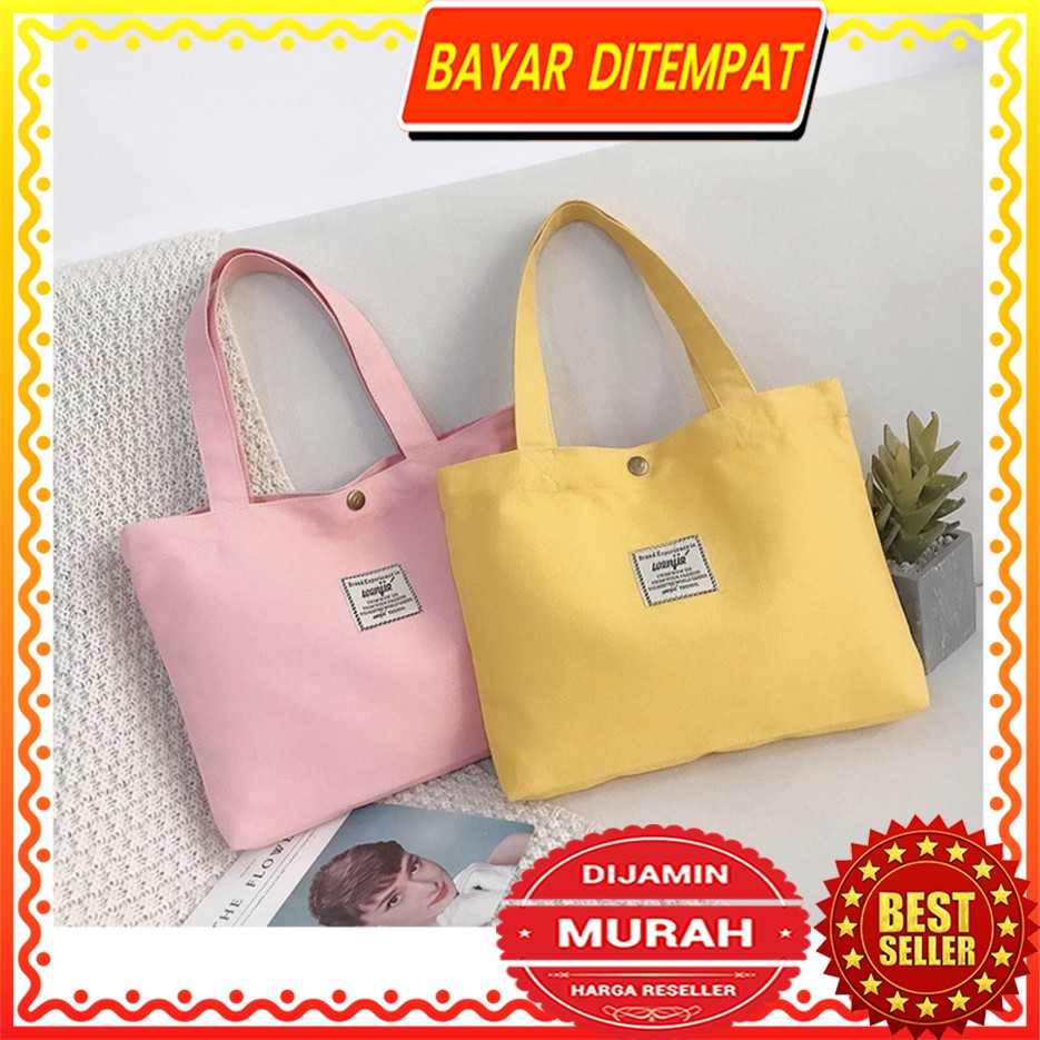 LJY49 Tas Wanita Jinjing Kanvas Wenjie Warna Polos Color Murah Impor Brand New TKM