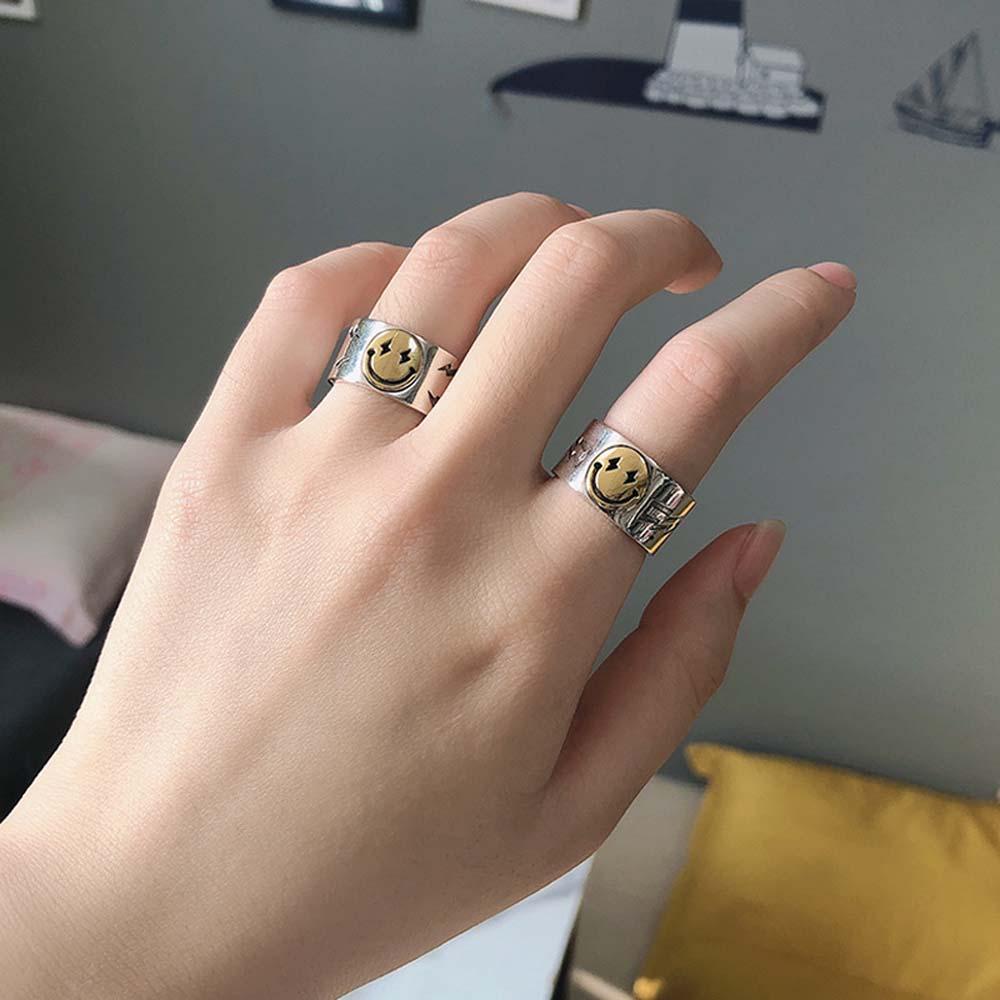 Cincin Model Terbuka Desain Bintang Gaya Hip Hop Retro Untuk Pria Dan Wanita