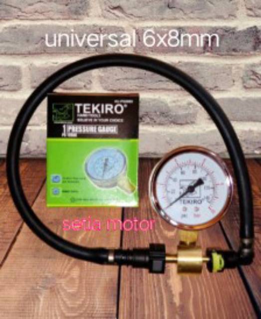 TERBARU FUEL PRESSURE GAUGE ALAT UKUR TEKANAN POMPA BENSIN  MOTOR UNIVERSAL