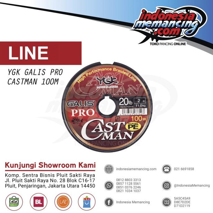Senar PE YGK GALIS PRO CASTMAN 100M Pe 2-20Lbs (Connecting)