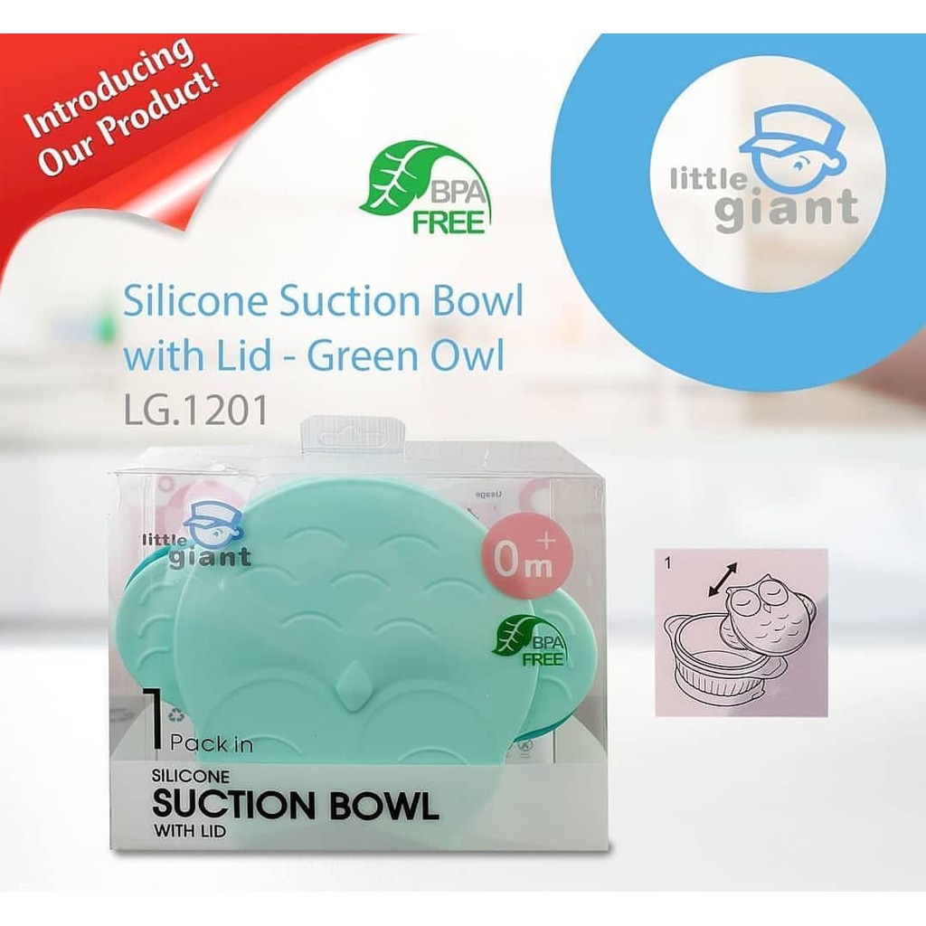 Little Giant LG 1201 Silicone Suction Bowl With Lid