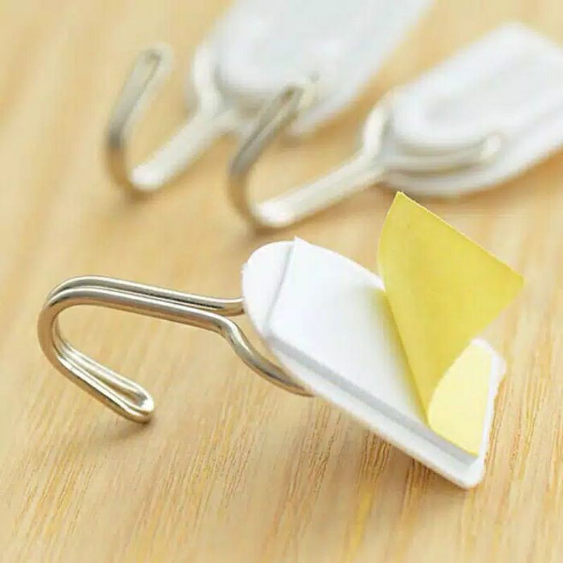 Gantungan Hook Baju Tempel Dinding Pintu 1 Set Isi 6 Pcs Sticky Hanger