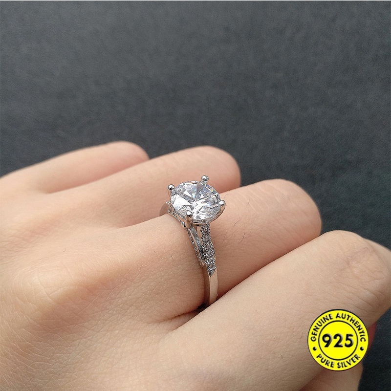 Cincin Moissanite Bahan S925 Silver