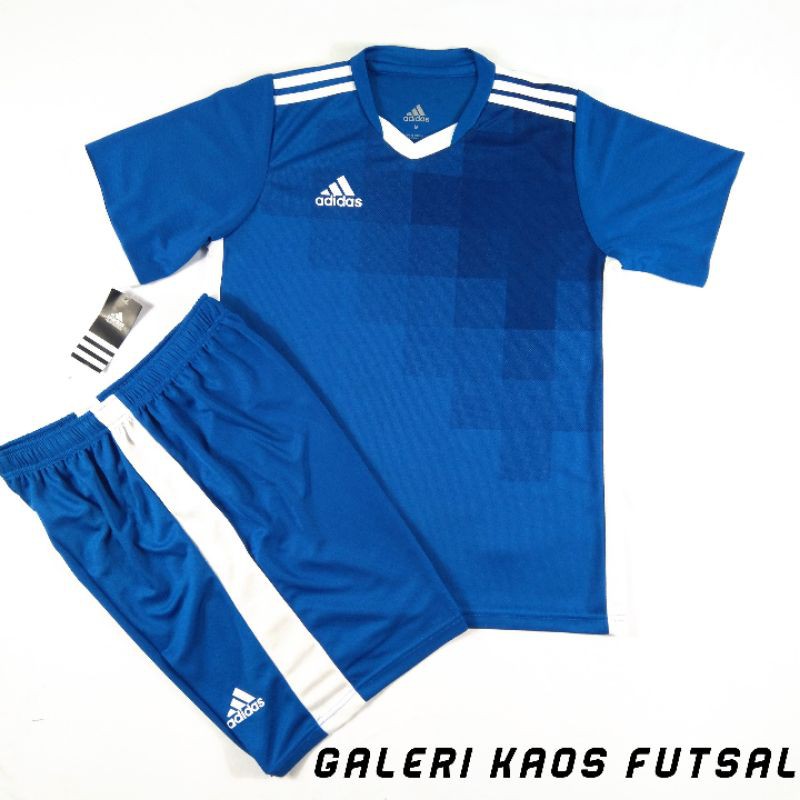 KAOS FUTSAL ADIDAS || 01 || Biru Putih