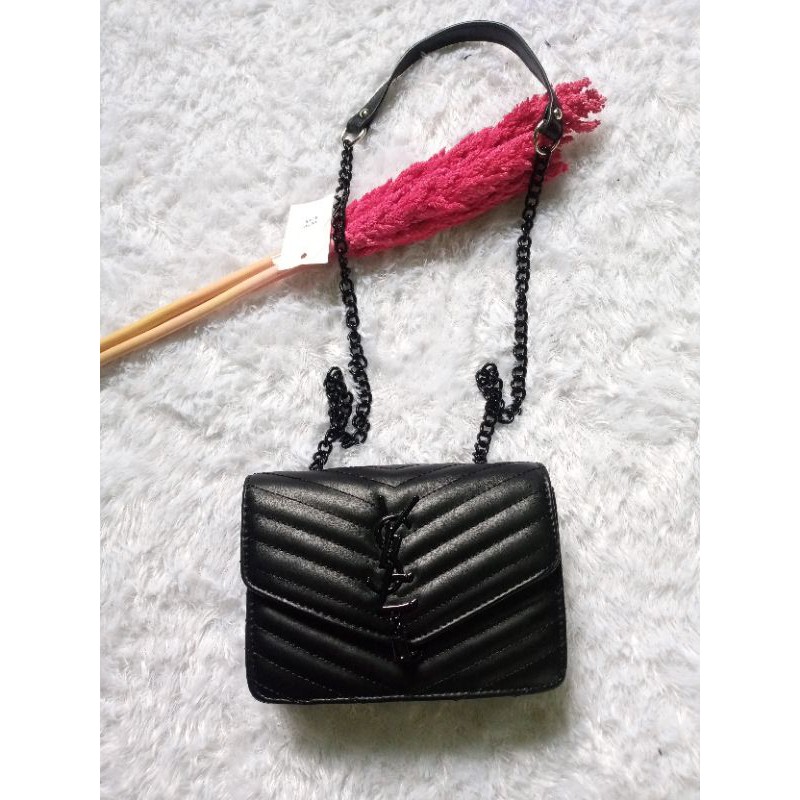 tas import Ysl hitam/tas tali rantai