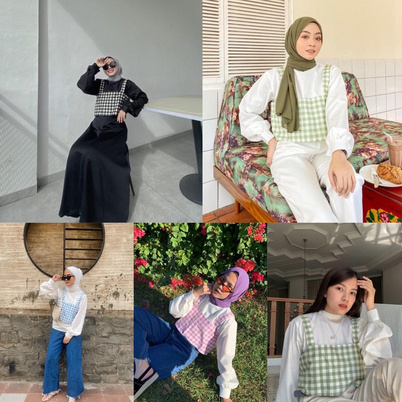 ilook | Tanktop Anjas | Tanktop Serena Gingham | Tanktop Outer Bahan Creap Motif Kotak-1