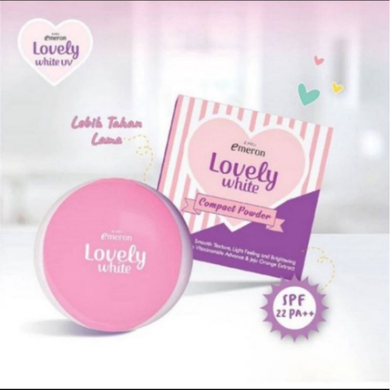 emeron lovely white compact powder SPF22 PA++ bedak padat natural 12gr
