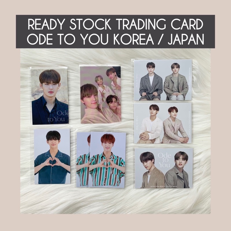SEVENTEEN TRADING CARD ODE TO YOU KOREA / JAPAN ( MINGYU, JOSHUA, HOSHI, PERFORMANCE TEAM, SOOONGYU)