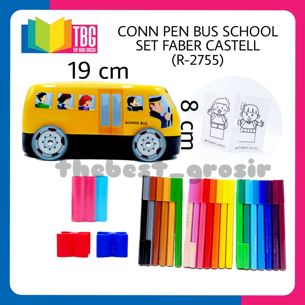 

1 SET (20 PCS) CONNECTOR PEN BUS SCHOOL SET FABER CASTELL /SPIDOL WARNA/ALAT GAMBAR (R-2755)