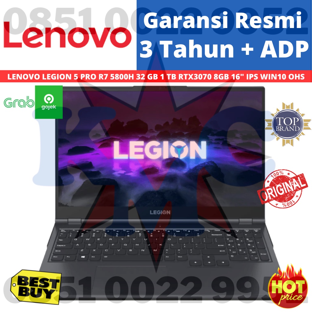 LENOVO LEGION 5 PRO R7 5800H 32GB 1TB RTX3070 8GB 16&quot; IPS WIN10 OHS