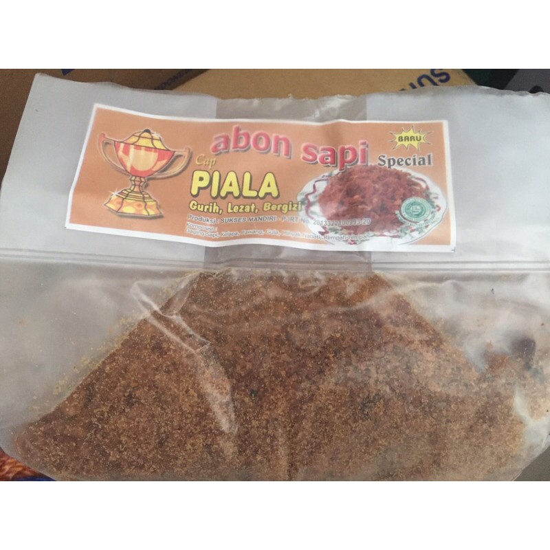 

Abon Sapi Cap Piala kemasan 1 kg Halal MUI