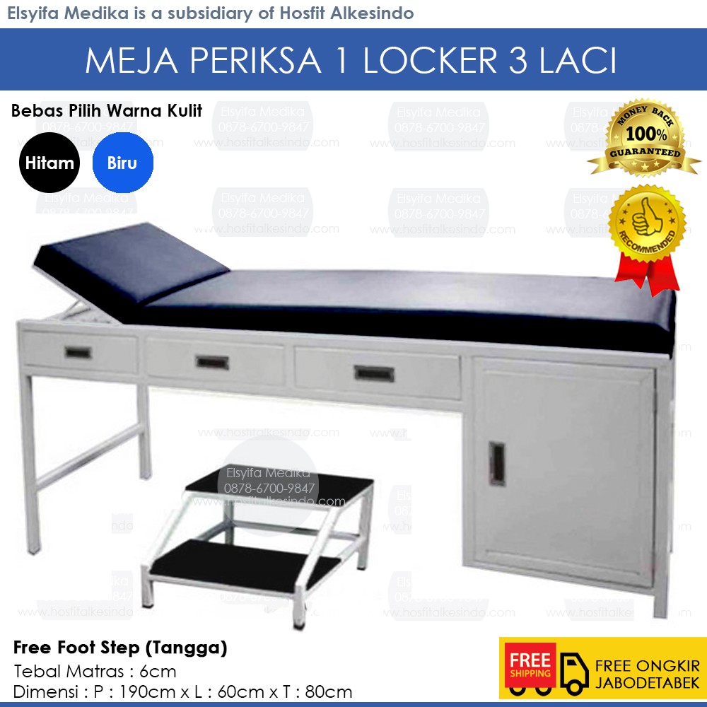 Jual Meja Periksa Pasien Dengan Locker Laci Ranjang Periksa Pasien Tempat Tidur