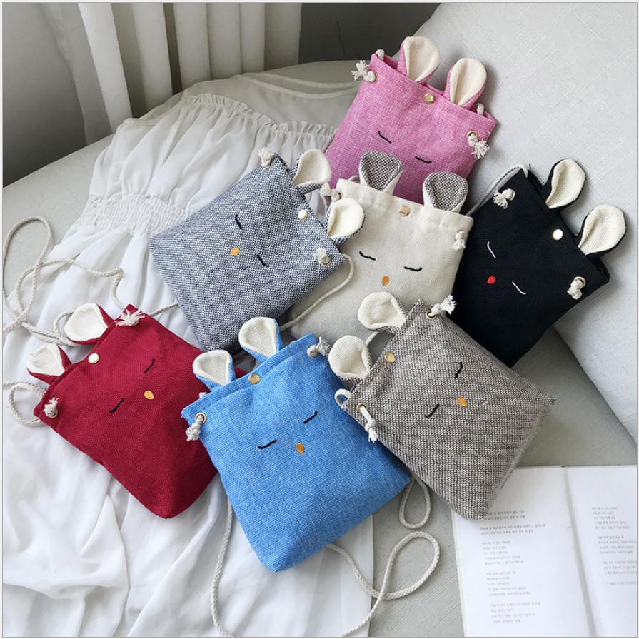 Grosir - T157 TasSlempang Kanvas Kelinci / Tas Wanita / Slingbag / Tas Fashion / Tas Import Batam