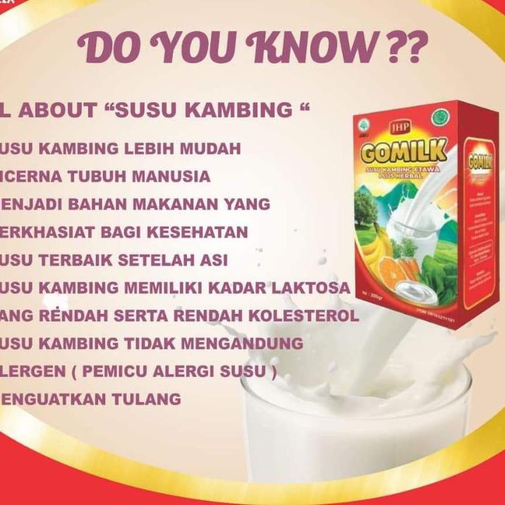 

[KODE PRODUK YZTVO5795] BISA COD -- GO MILK / GOMILK ORIGINAL, COKLAT, STROBERI SUSU KAMBING ETAWA PLUS HERBAL (ECER)