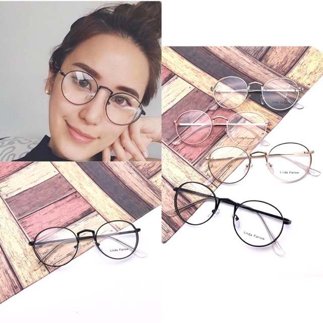 Paket lensa minus frame kacamata pria wanita bulat mini bully LF