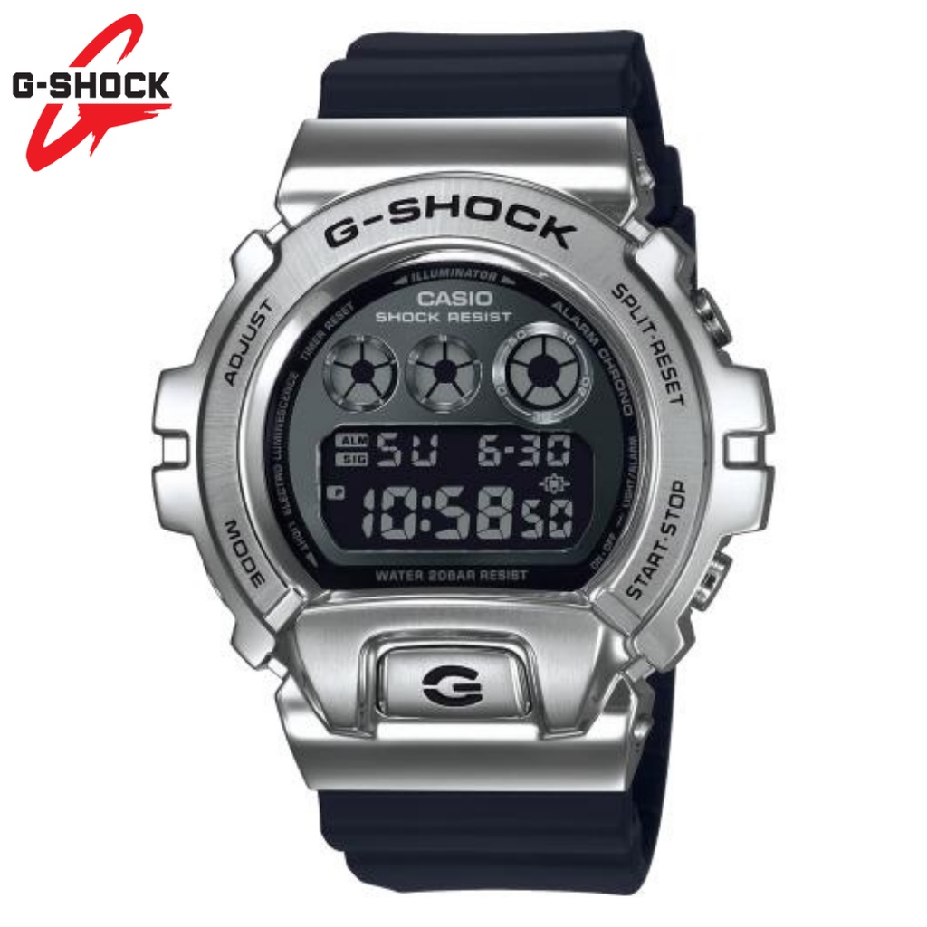 JAM TANGAN PRIA GSHOCK GM-6900 CASE STAINLESS STEEL DIGITAL AUTOLIGHT