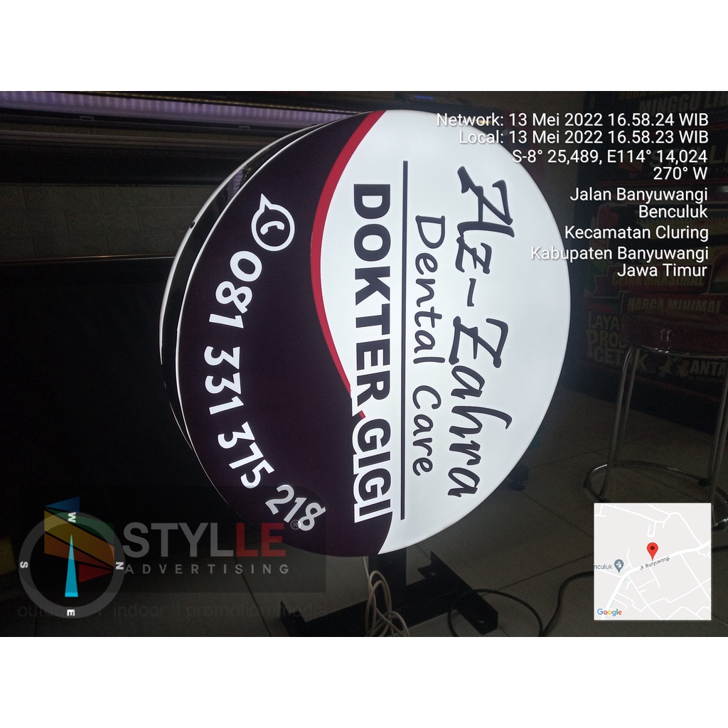 Neon Box Akrilik 2 sisi 60cm