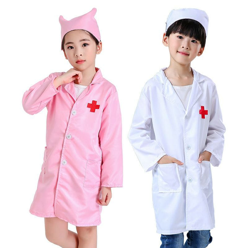 Mainan Baju Dokter Anak Kostum Profesi Import Doctor Clothes anak perempuan/laki laki kostum murah tidak panas