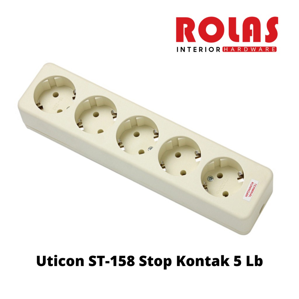 Uticon ST-158 Stop Kontak 5 Lb / Stop Kontak Lubang 5 / Stopkontak Uticon