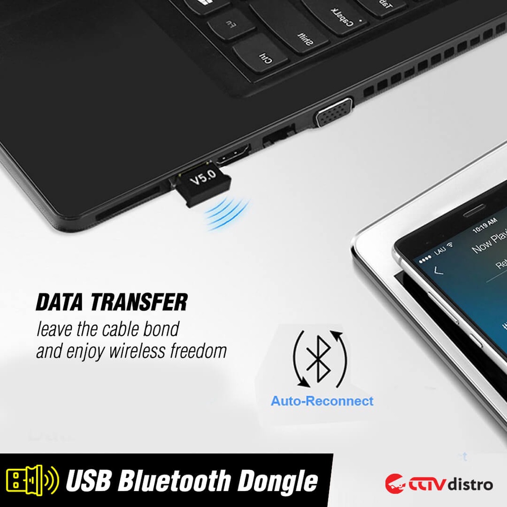 USB Bluetooth 5.0 Dongle Wireless Adapter Receiver Laptop PC Komputer Blutut USB