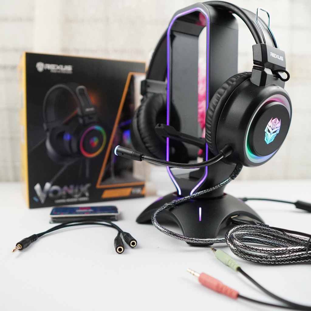 Trend-Rexus Headset Gaming Vonix F30 dengan LED RGB dan free splitter