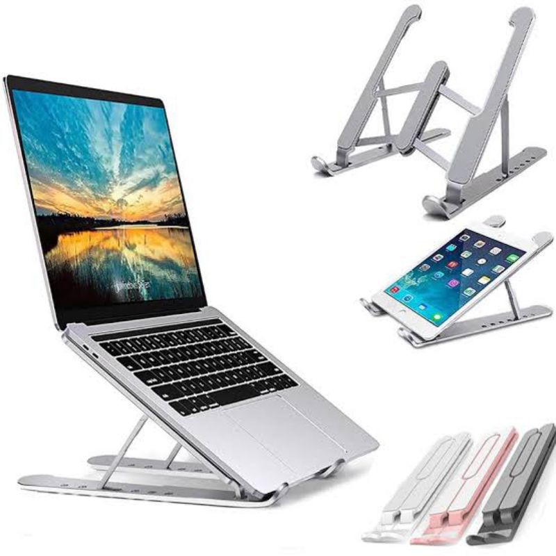 DUDUKAN LAPTOP / STAND HOLDER LAPTOP LIPAT FOLDING UNIVERSAL NOTEBOOK IPAD TAB