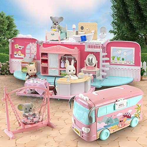 Mainan Replika Sylvanian Family Koala Bus Baby Doll House