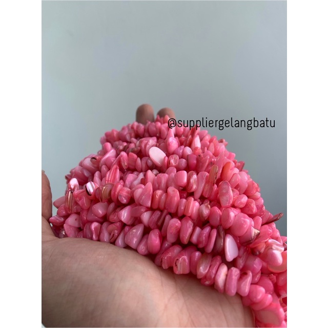 kerikil kerang pink borneo 2cm bahan batu campuran aksesoris warna