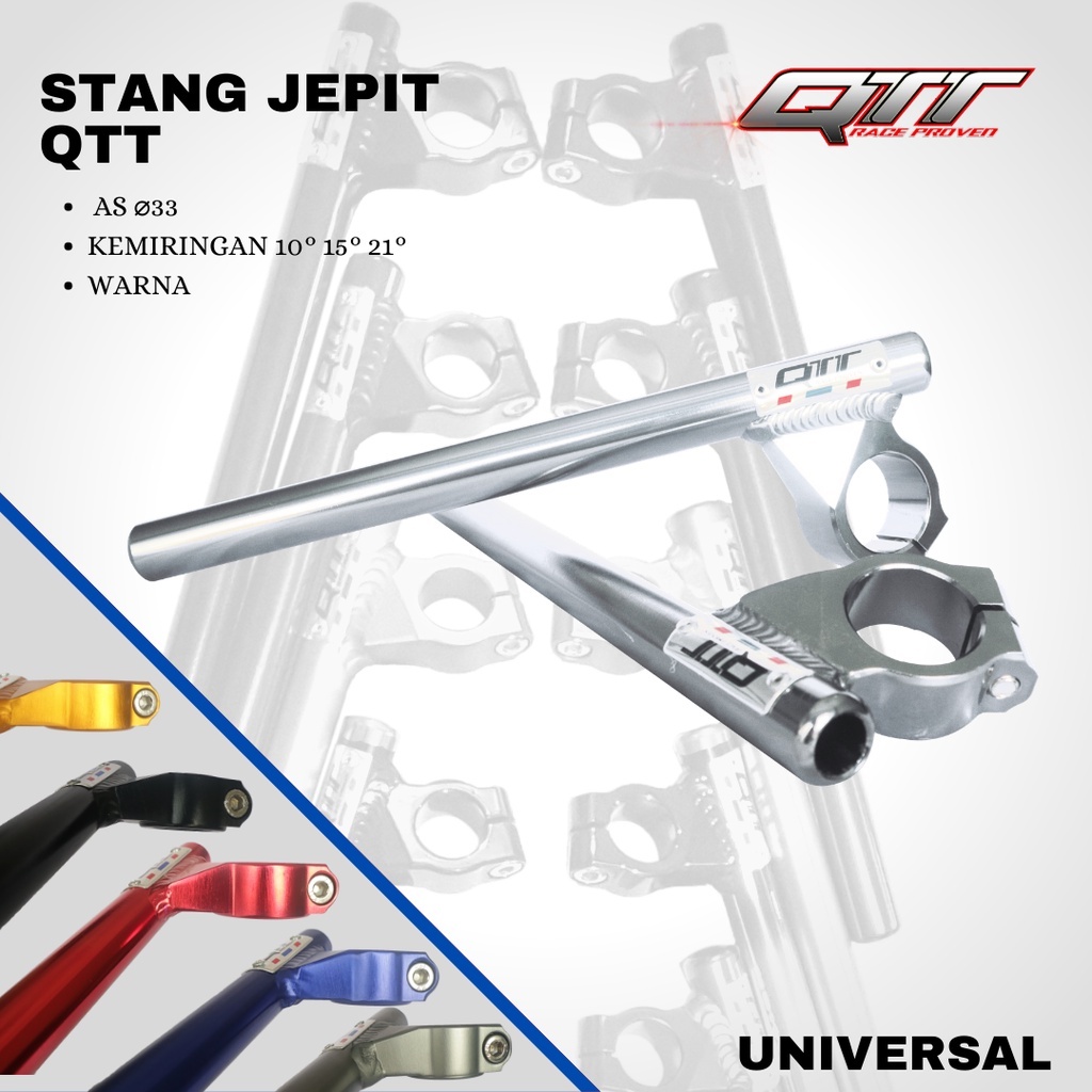 Stang jepit QTT Ninja 150 AS 33 DRAJAT 10 15 21 warna