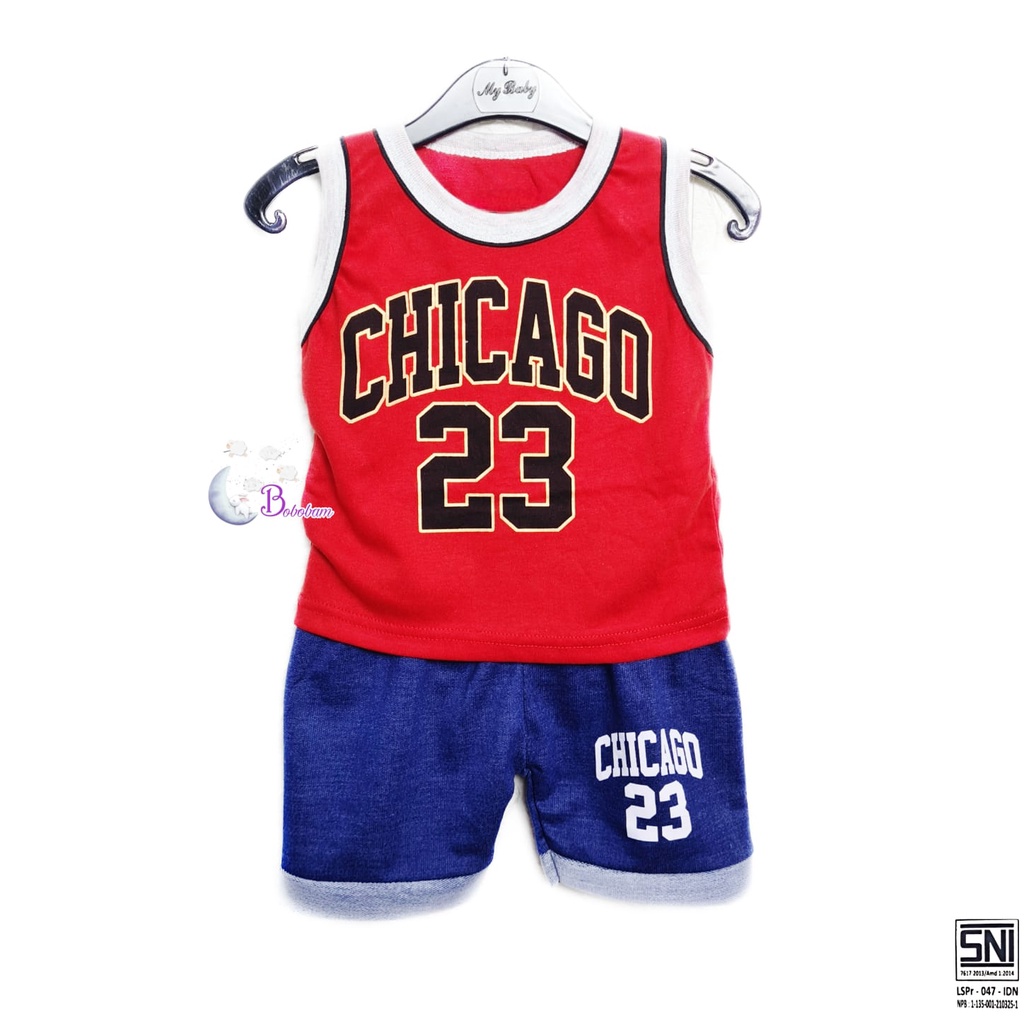 BAJU BAYI SINGLET CHICAGO SETELAN ANAK LAKI-LAKI / SETELAN ANAK HARGA GROSIR