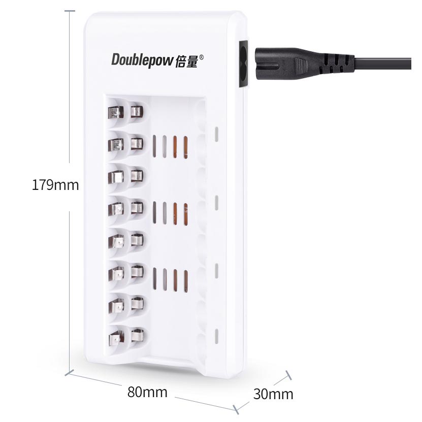 G8A doublepow charger baterai 8 slot for aa/aaa - dp-k18 - white Or-i