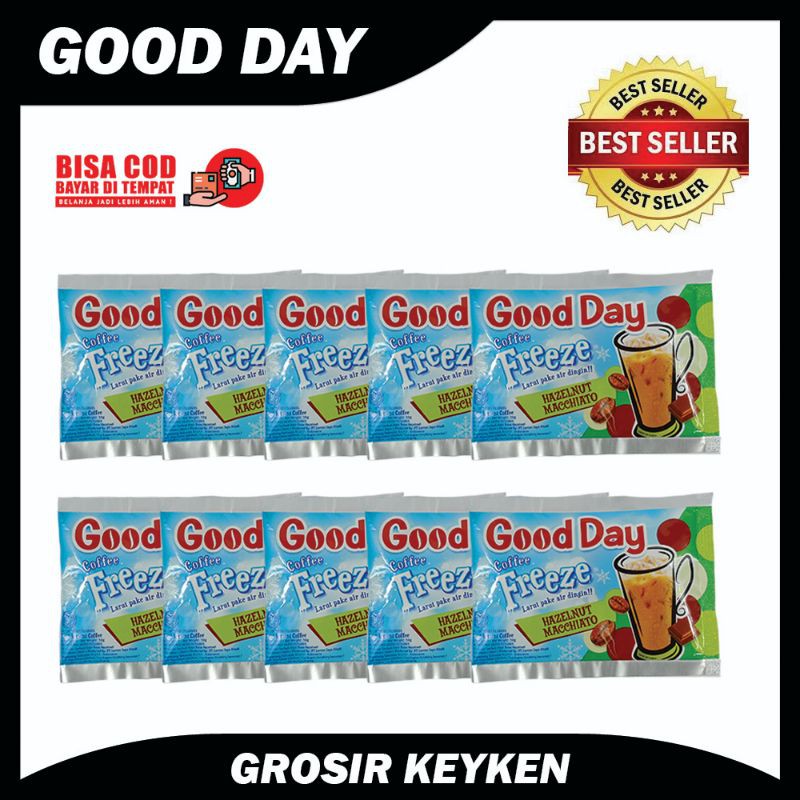 

(GROSIR) GOOD DAY FREEZE HAZELNUT MACCHIATO 1 renceng 30gr x 10 sachet PROMO MURAH BISA COD KOPI