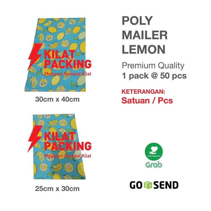 

AMPLOP PLASTIK POLYMAILER LEMON 30x40 (QUALITAS MEMUASKAN) isi 50