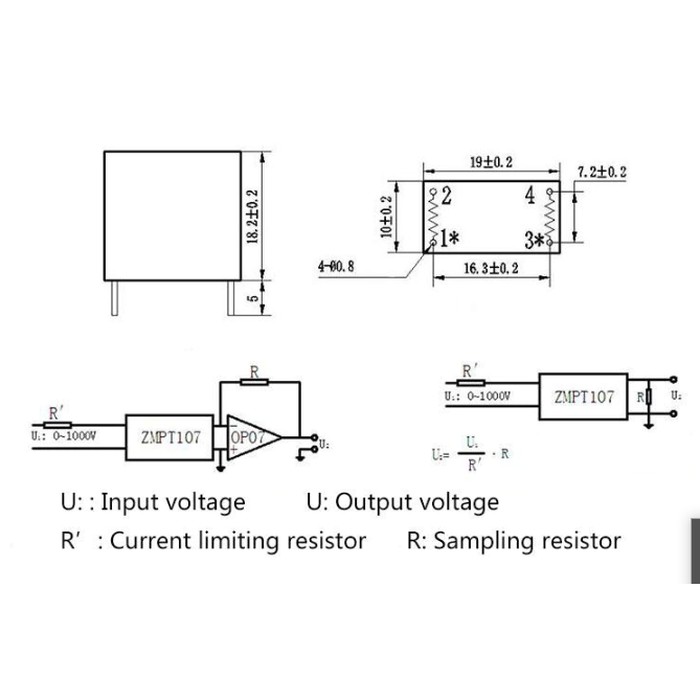 2mA/2mA precision current and voltage transformer ZMPT107 Alternatif