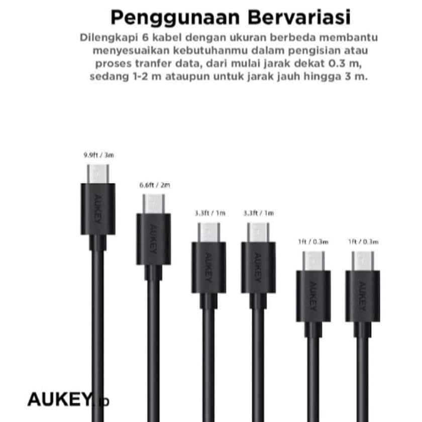 Aukey CB-D17 CABLE MICRO USB 2.0 Kabel Mikro Isi 6 pcs CBD17