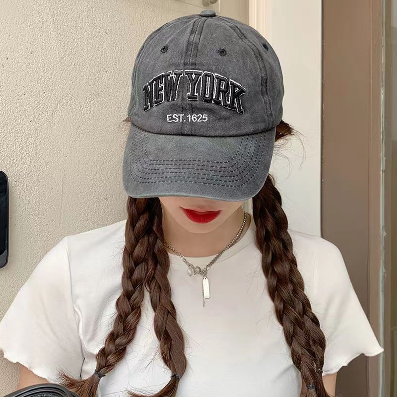 Topi baseball Motif Bordir Tulisan NEW YORK Bahan 100% Katun Gaya vintage Untuk Pria Dan Wanita