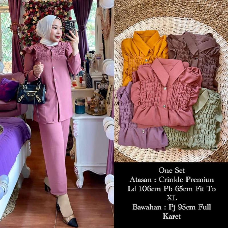 setcel Smoke /Setelan Smoke crinkle premium