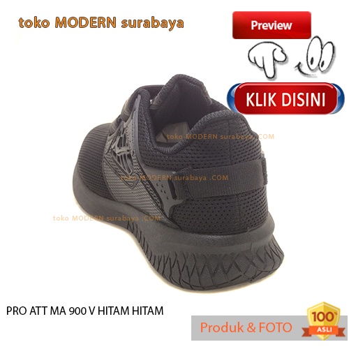 Sepatu anak sekolah sneakers velcro PRO ATT MA 900 V HITAM HITAM