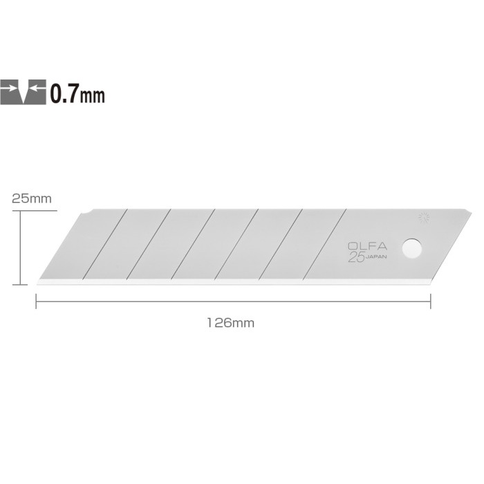 

Hadir Refill 25Mm Spare Blade Hb-5B(5Pcs Pack With Blister Pack) Olfa Murah