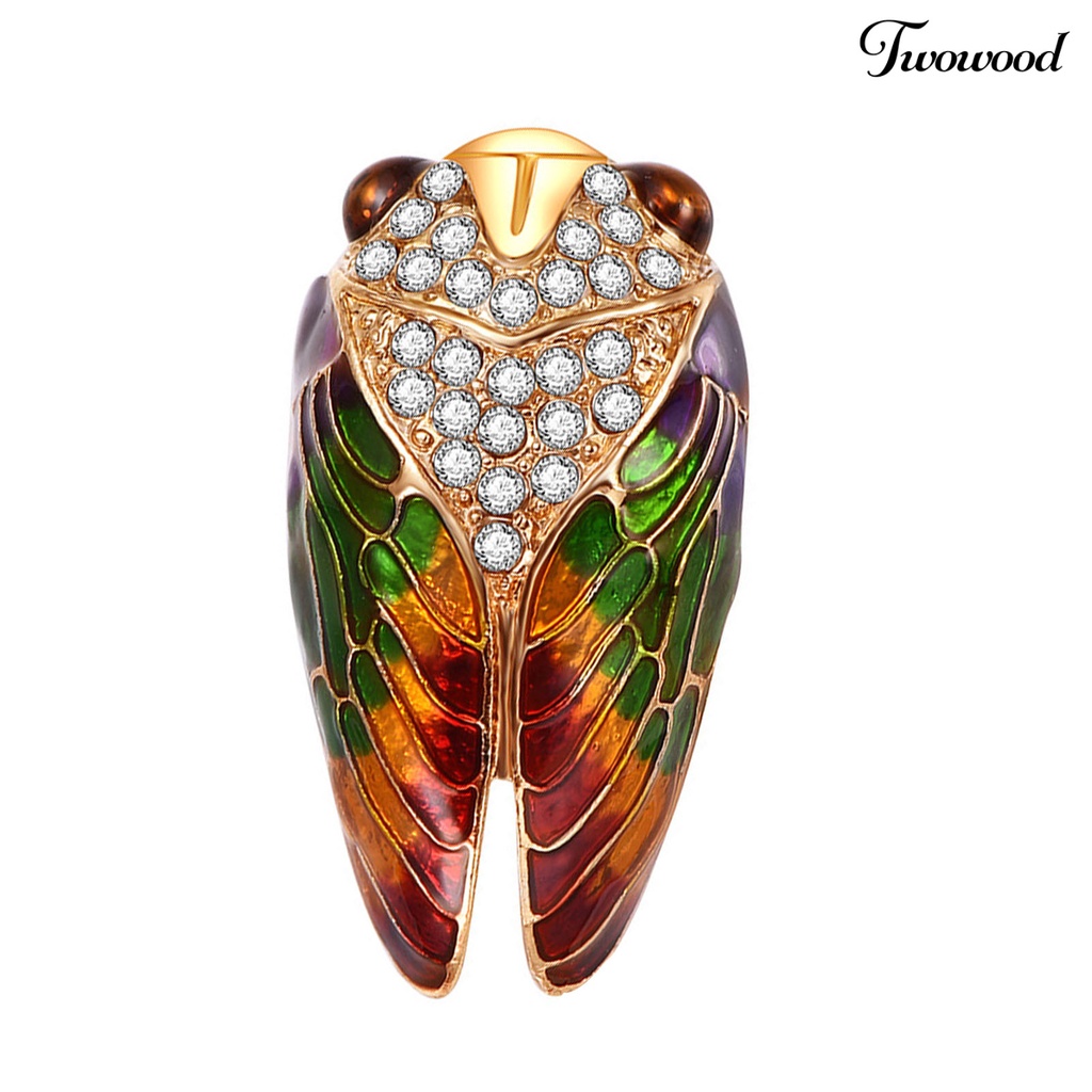 Twowood Collar Pin Fine Workmanship Anti-deform Alloy Exquisite Cicada Shape Coat Brooch Clothes Accessories