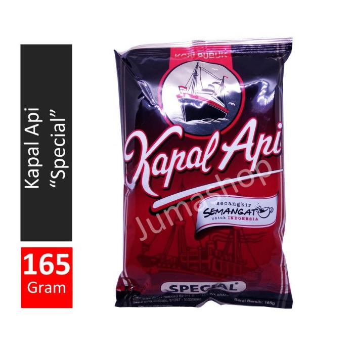 

vd201r Kopi Kapal Api Spesial Tanpa Gula 165 Gram (1 Karton Isi 20 Bks) Ds20X11