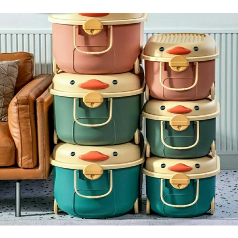 Tempat Box Penyimpanan Mainan Roda Serbaguna Portable