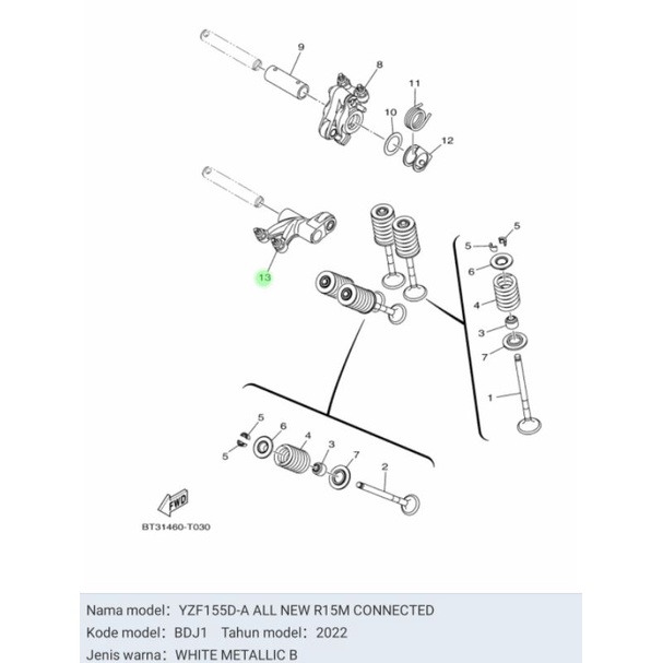 VALVE ROCKER ARM PELATUK PLATUK KLEP NEW R15 ASLI ORI YAMAHA B5V E2160 01