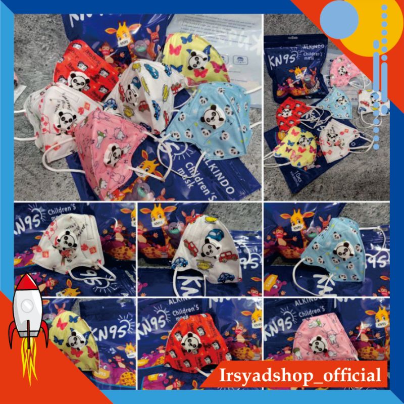 MASKER KN95 RESPIRATOR MASKER ANAK ALKINDO 5PLY EARLOOP VALVE PROTECTIVE KIDS MASK