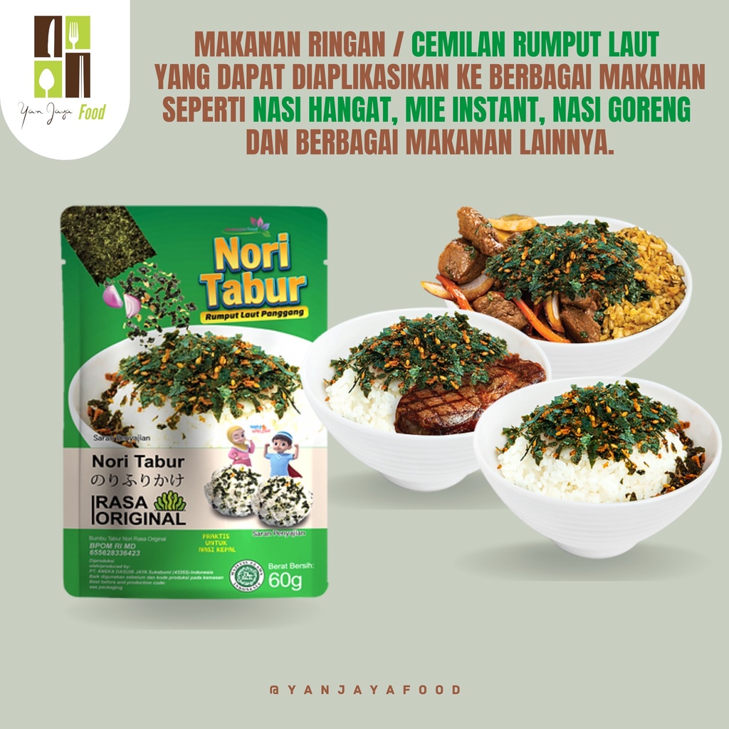 Nori Tabur Rumput Laut Panggang 60GR Rasa Pedas / Original / Sapi Panggang/BBQ