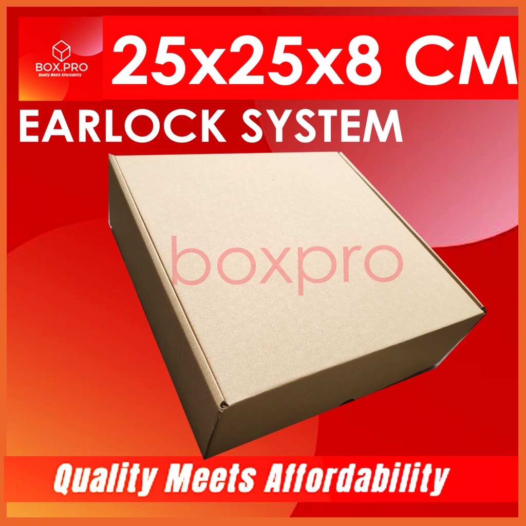 

Kardus Dus uk 25x25x8 cm (ECER) Die Cut Box Kotak Packing Aksesoris Baju Kue Hijab EARLOCK FULL