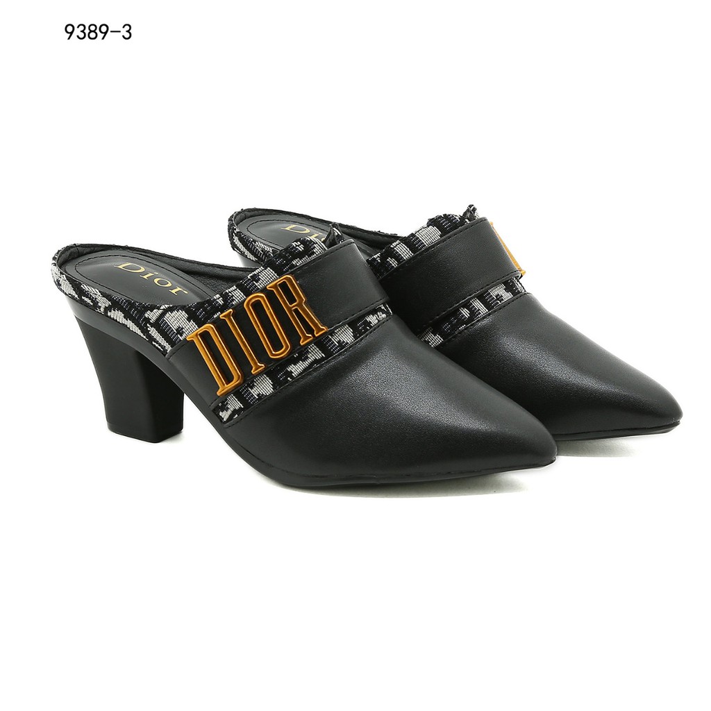 New Arrivall ! New Item !  Oblique &amp; Leather Heel Shoes #9389-3