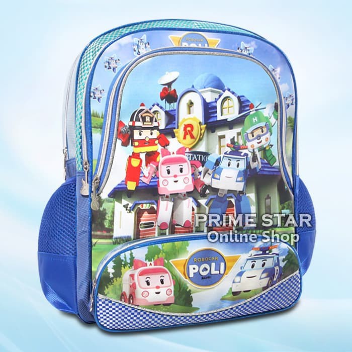 TAS RANSEL ANAK SEKOLAH TK BACKPACK ROBOCAR POLI 12-01